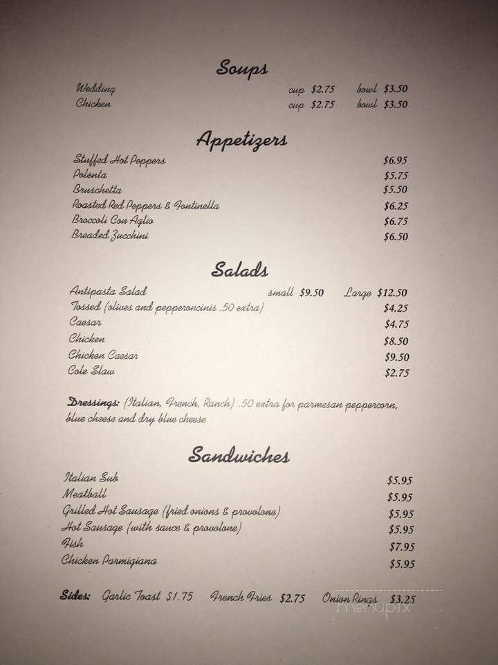 Segneri's Italian Restaurant - Coraopolis, PA menu_pic
