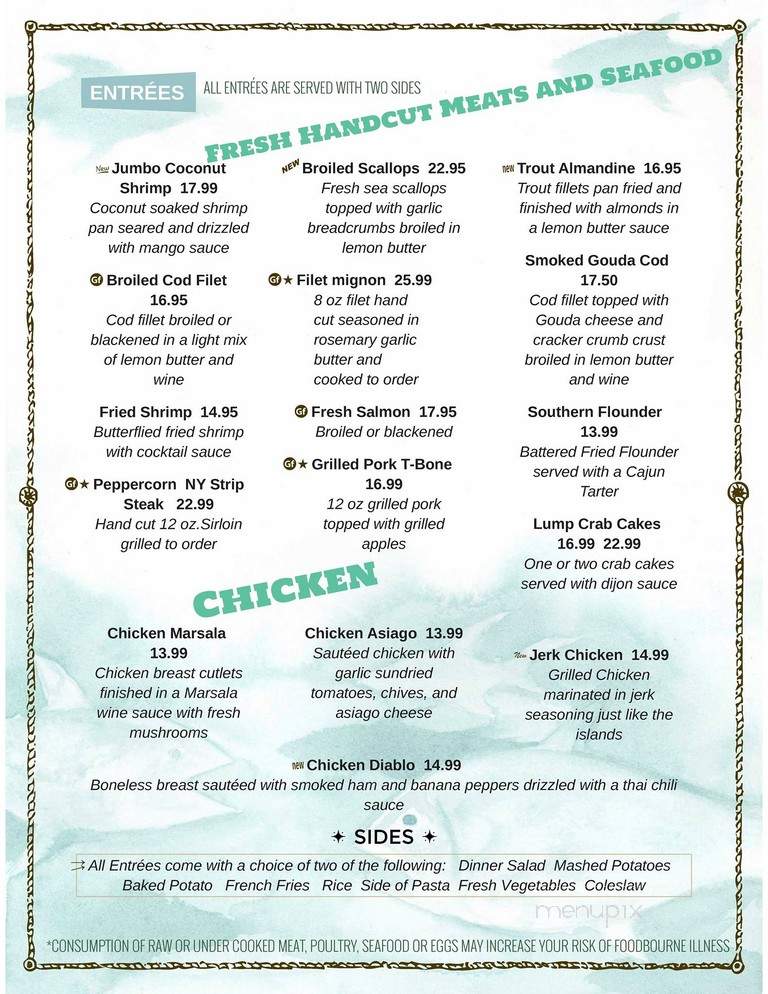 Silver Shores Restaurant - Conneaut Lake, PA menu_pic