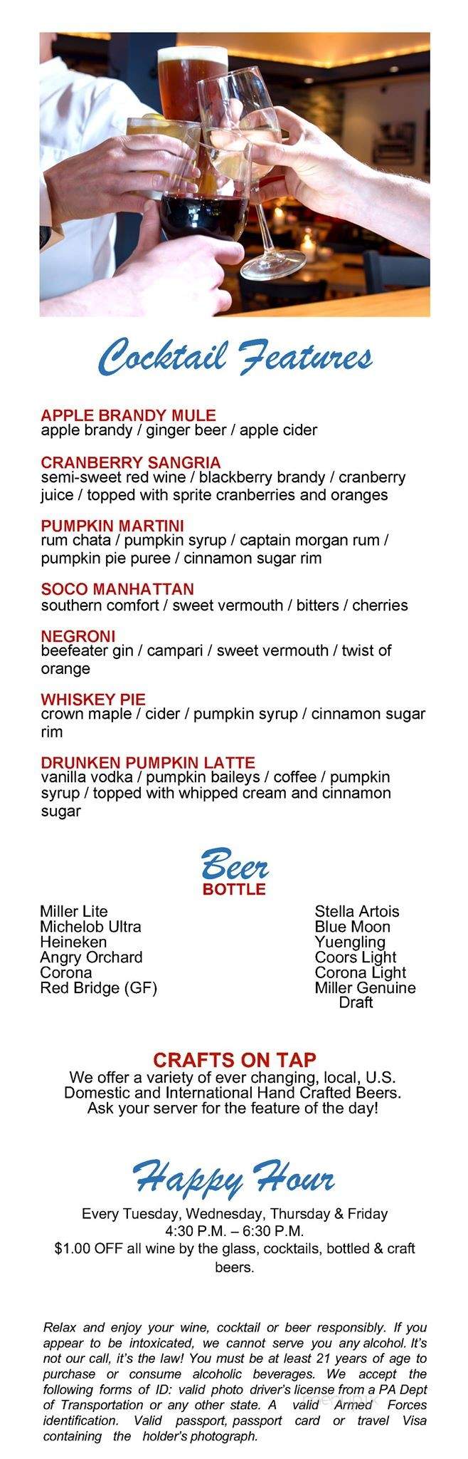 Spitfire Grille - Greensburg, PA menu_pic