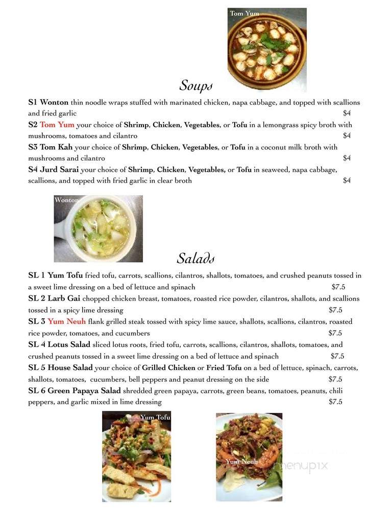 Thai Cuisine - Pittsburgh, PA menu_pic