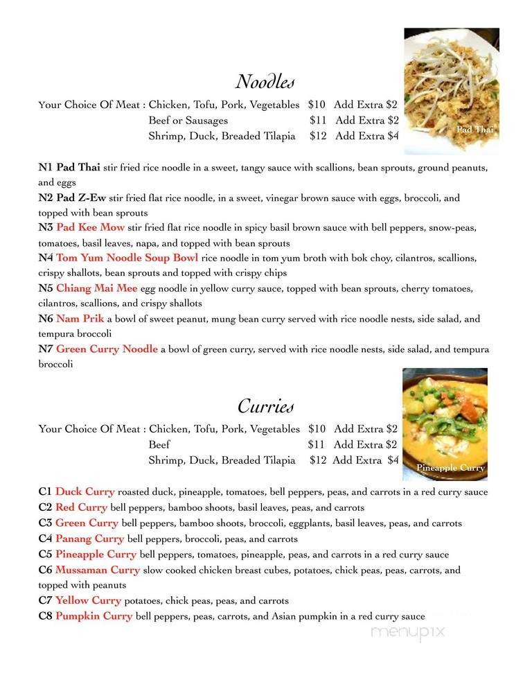 Thai Cuisine - Pittsburgh, PA menu_pic