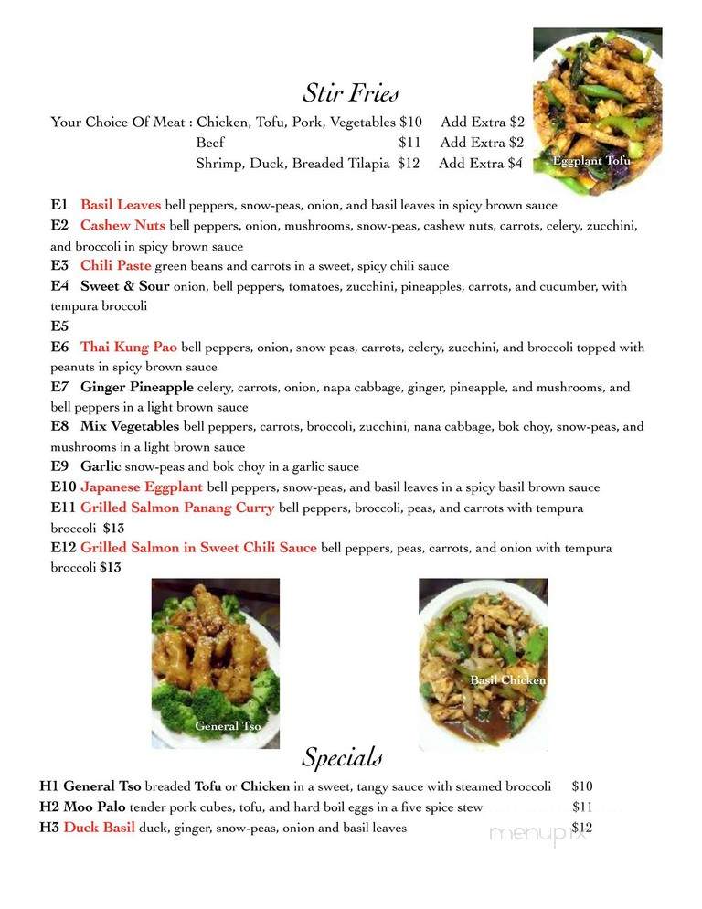 Thai Cuisine - Pittsburgh, PA menu_pic