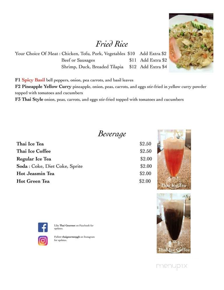 Thai Cuisine - Pittsburgh, PA menu_pic