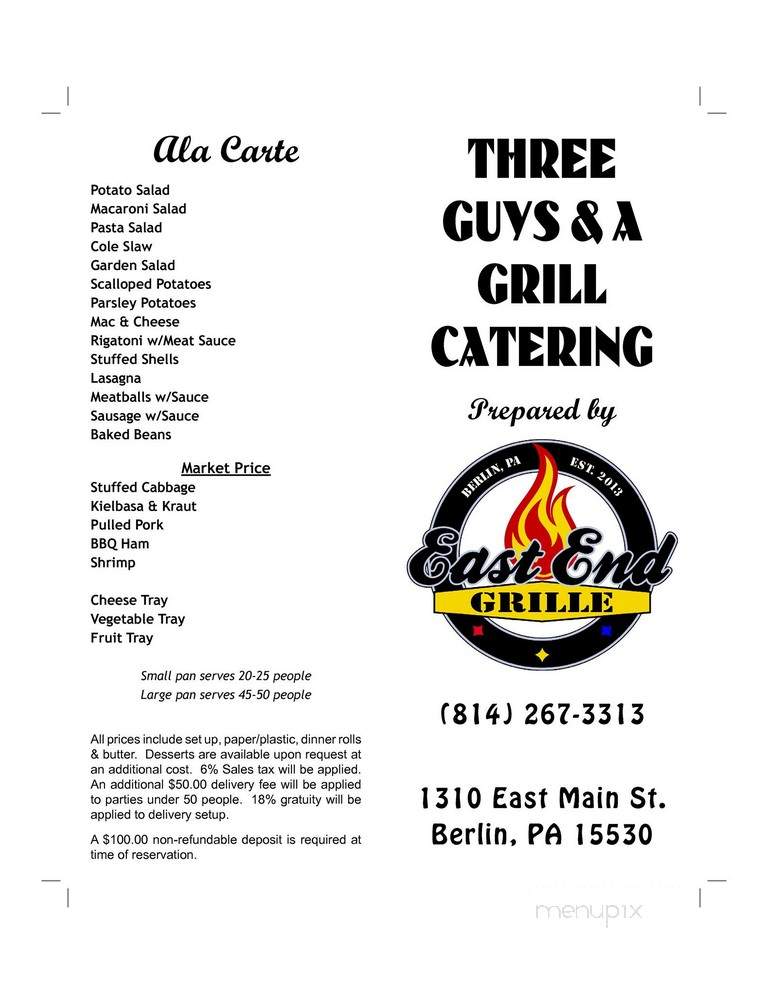 Three Guys & A Grill - Berlin, PA menu_pic