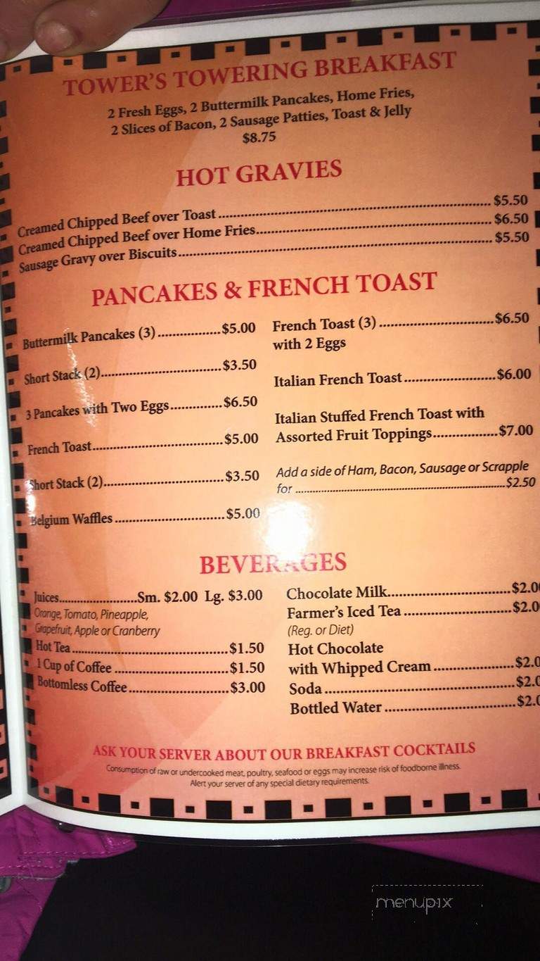 Towers Bar & Restaurant - Fern Glen, PA menu_pic