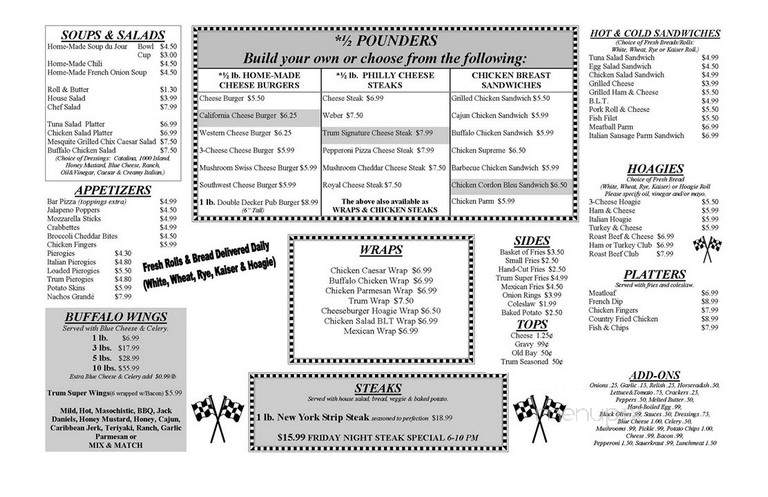 Trum Tavern - Trumbauersville, PA menu_pic
