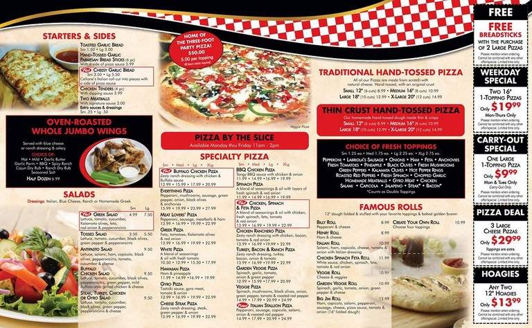 Upper Crust Pizza - Pittsburgh, PA menu_pic