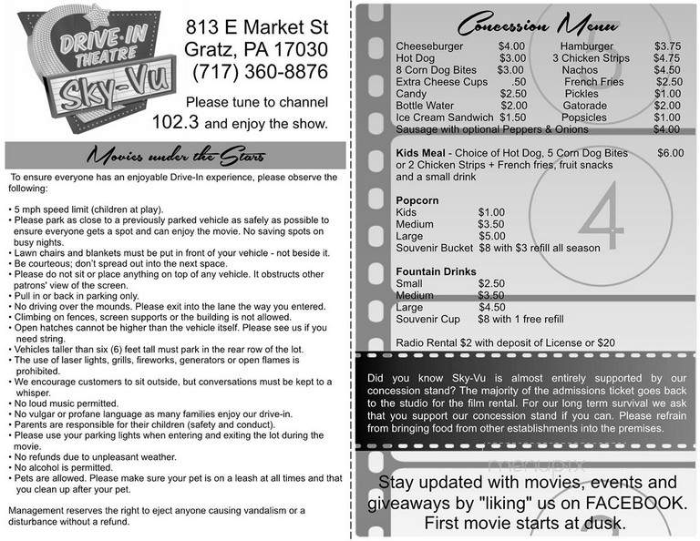 V U - Harrisburg, PA menu_pic