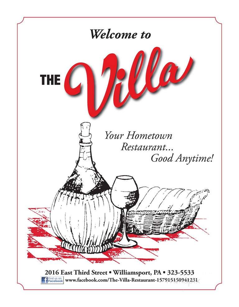 Villa - Williamsport, PA menu_pic