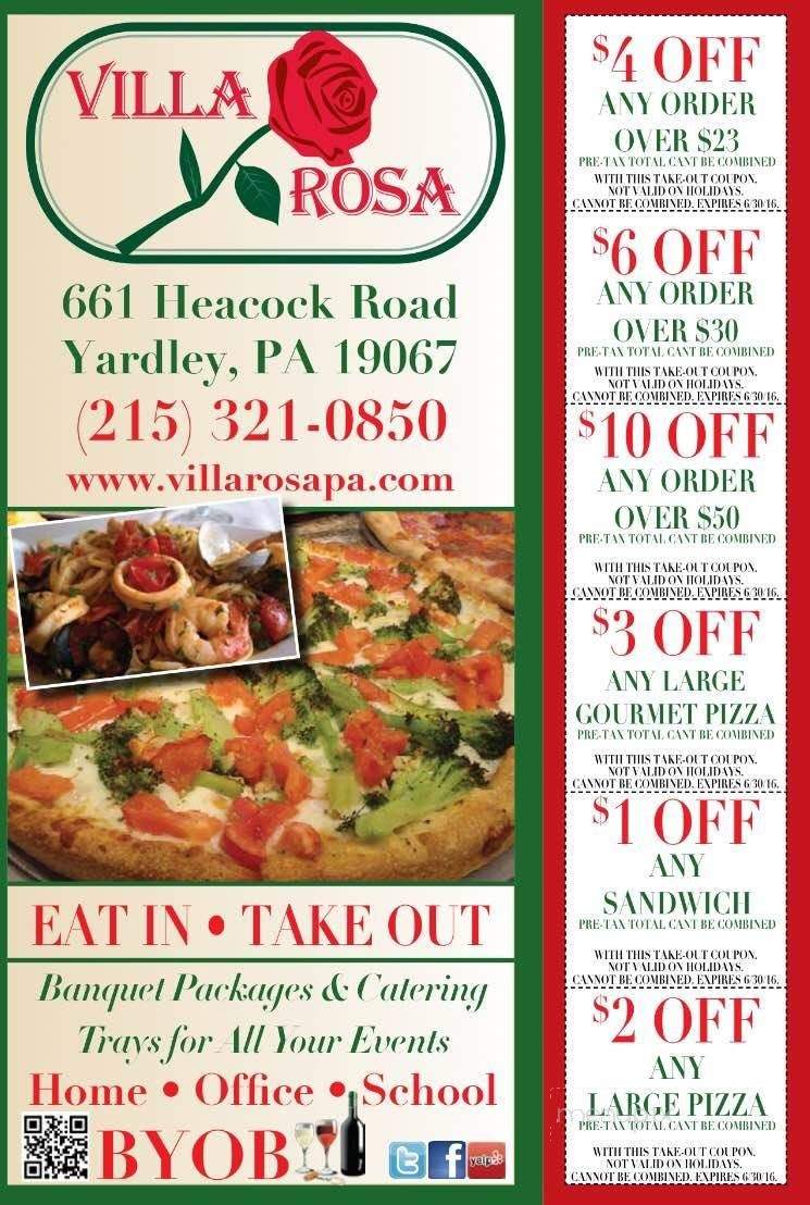 Villa Rosa Restaurant & Pizza - Yardley, PA menu_pic