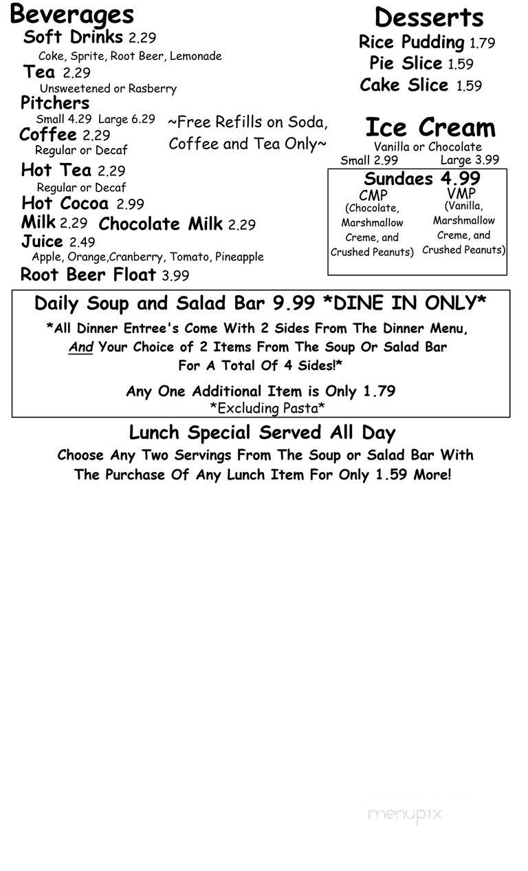 Village Towne Restaurant - Mount Carmel, PA menu_pic