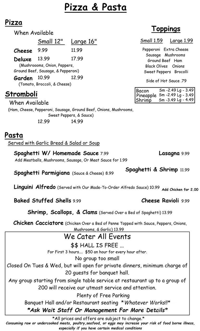 Village Towne Restaurant - Mount Carmel, PA menu_pic