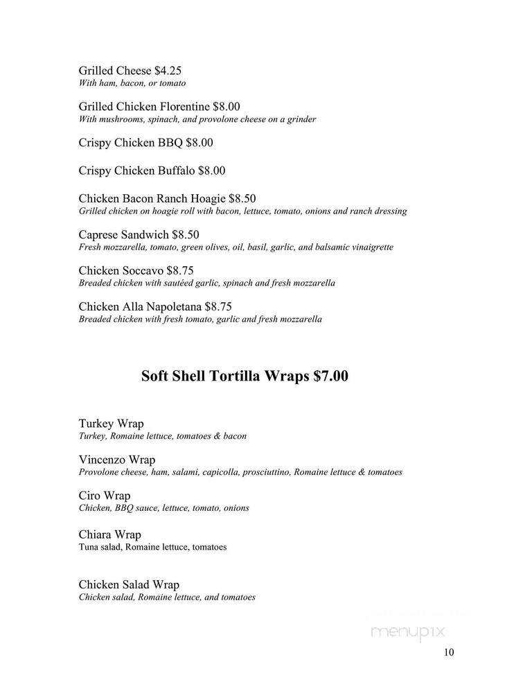 Vince & Friends - East Greenville, PA menu_pic