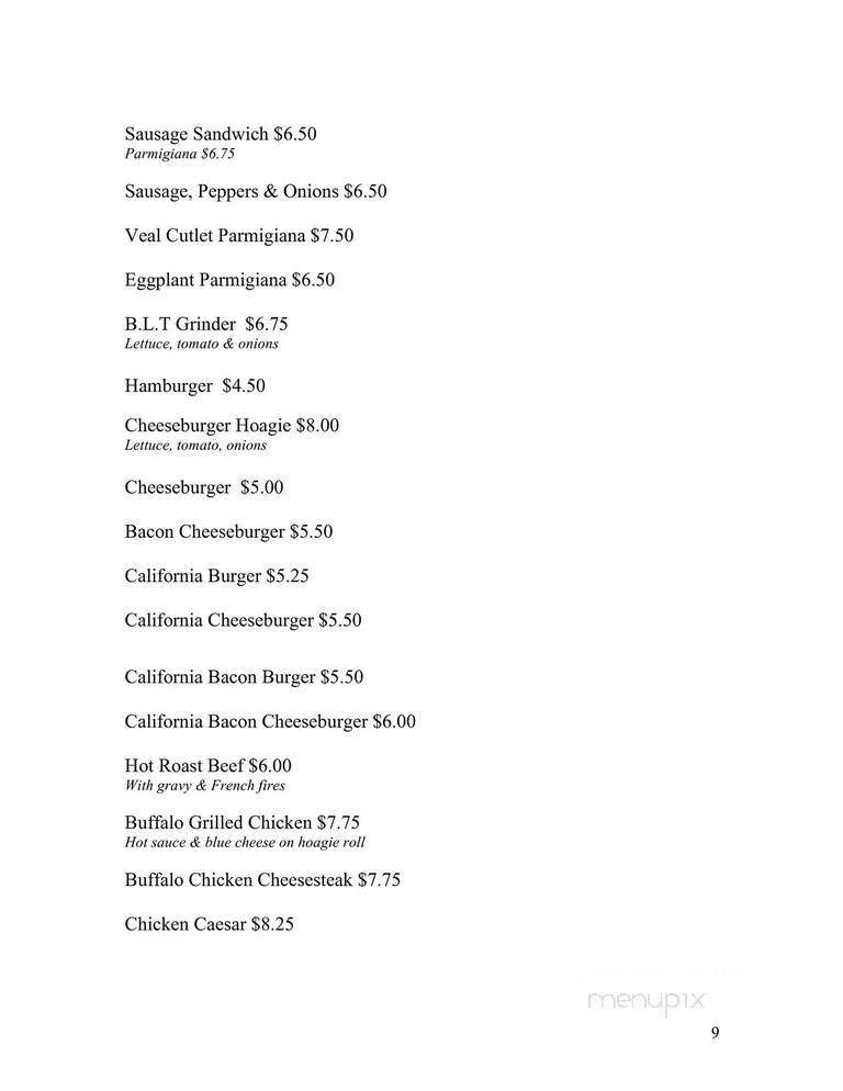 Vince & Friends - East Greenville, PA menu_pic
