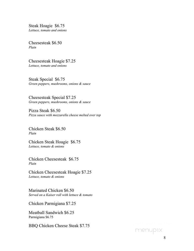 Vince & Friends - East Greenville, PA menu_pic