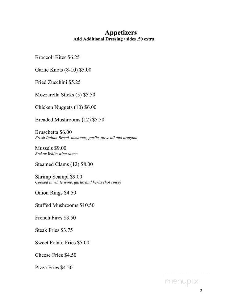 Vince & Friends - East Greenville, PA menu_pic