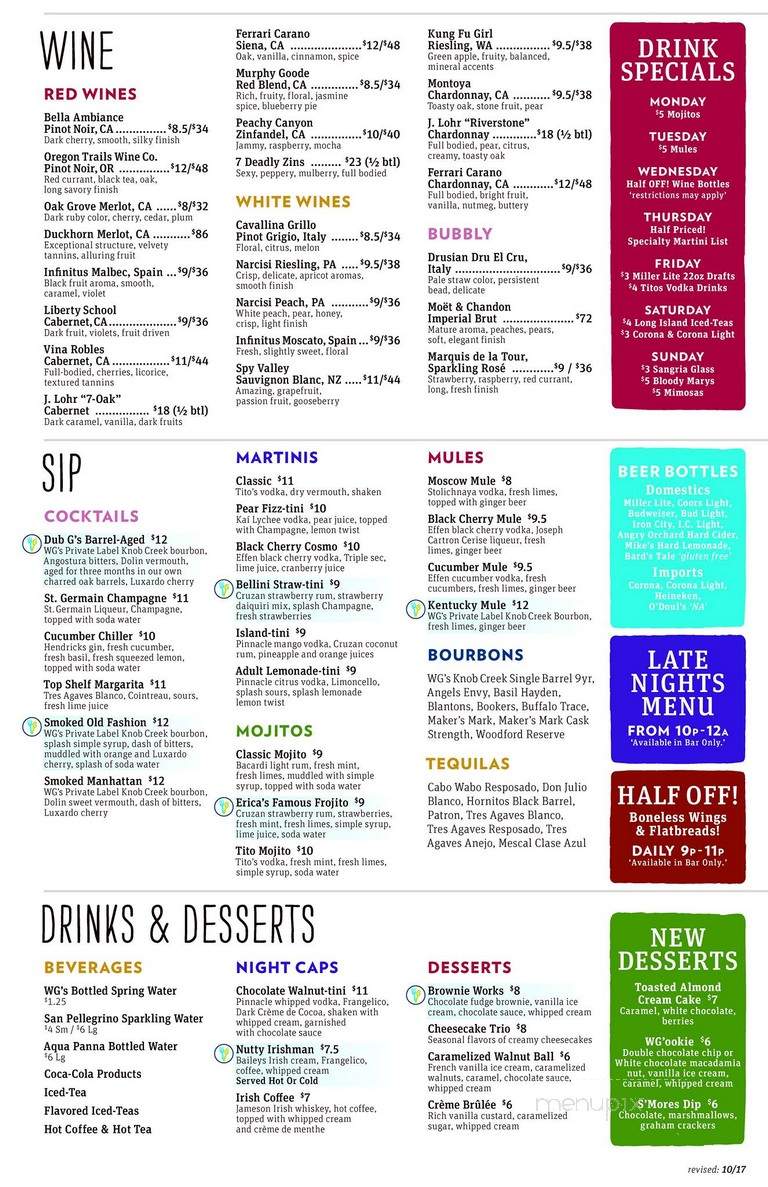 Walnut Grove Restaurant - Blawnox, PA menu_pic
