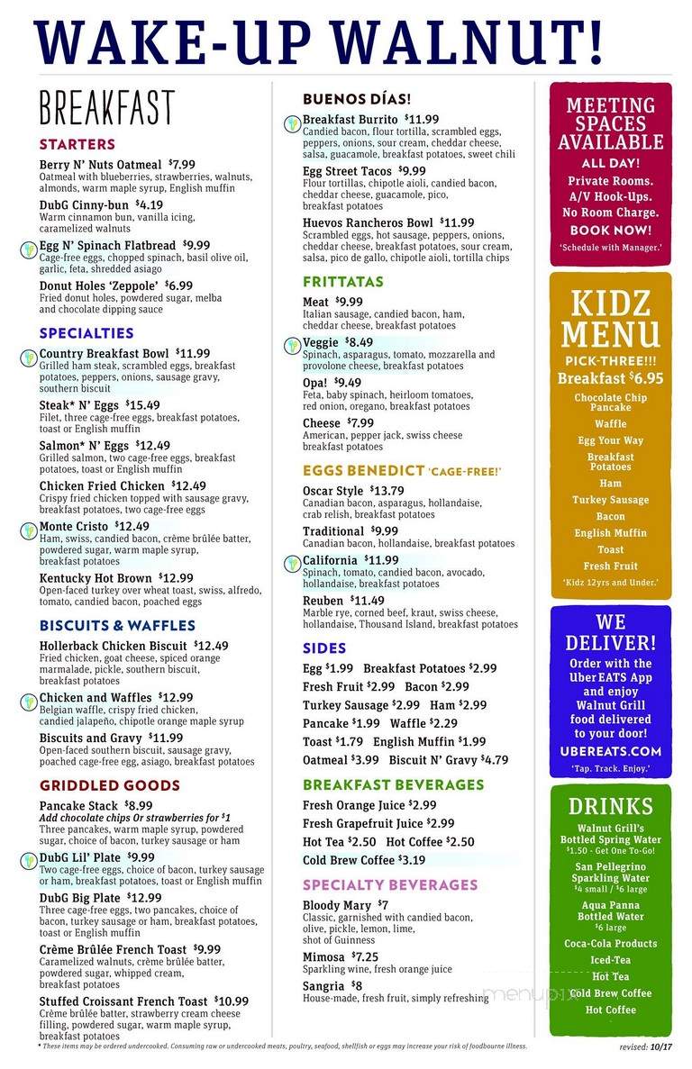 Walnut Grove Restaurant - Blawnox, PA menu_pic