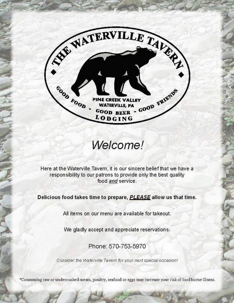 Waterville Hotel - Waterville, PA menu_pic