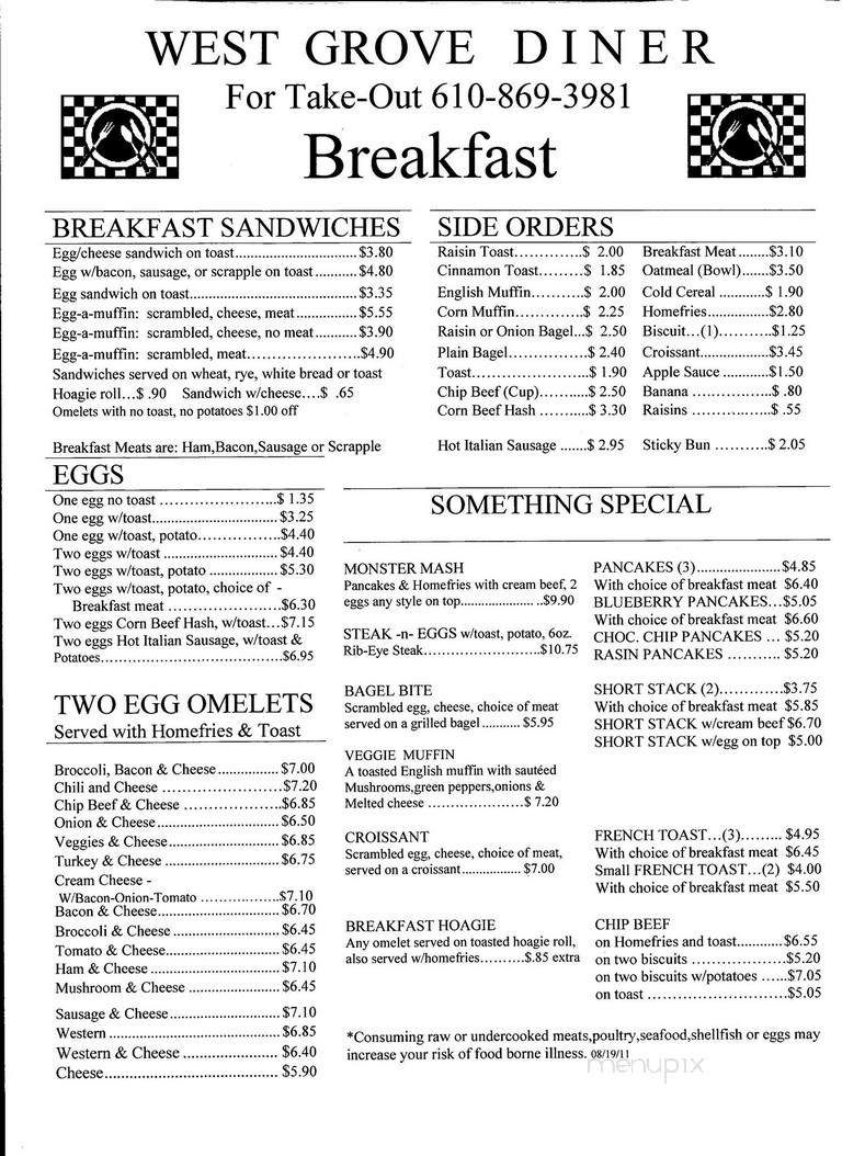 West Grove Diner - West Grove, PA menu_pic