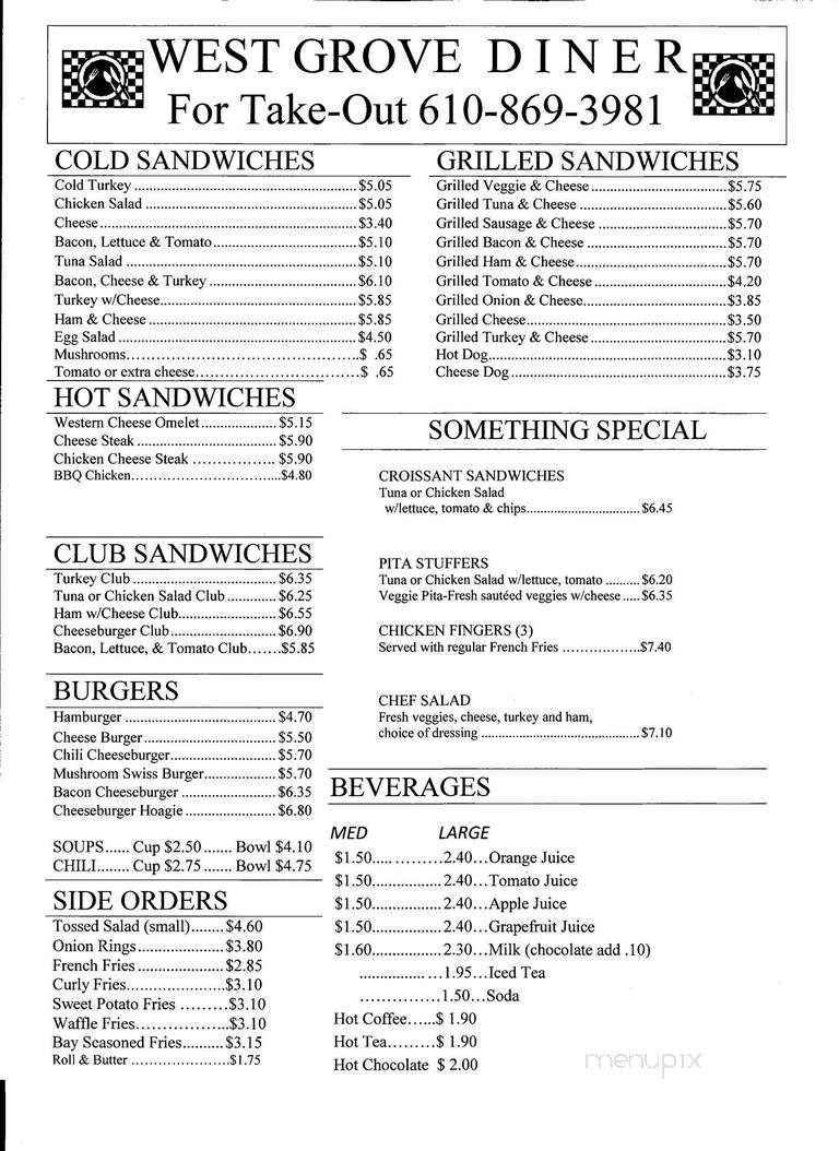 West Grove Diner - West Grove, PA menu_pic
