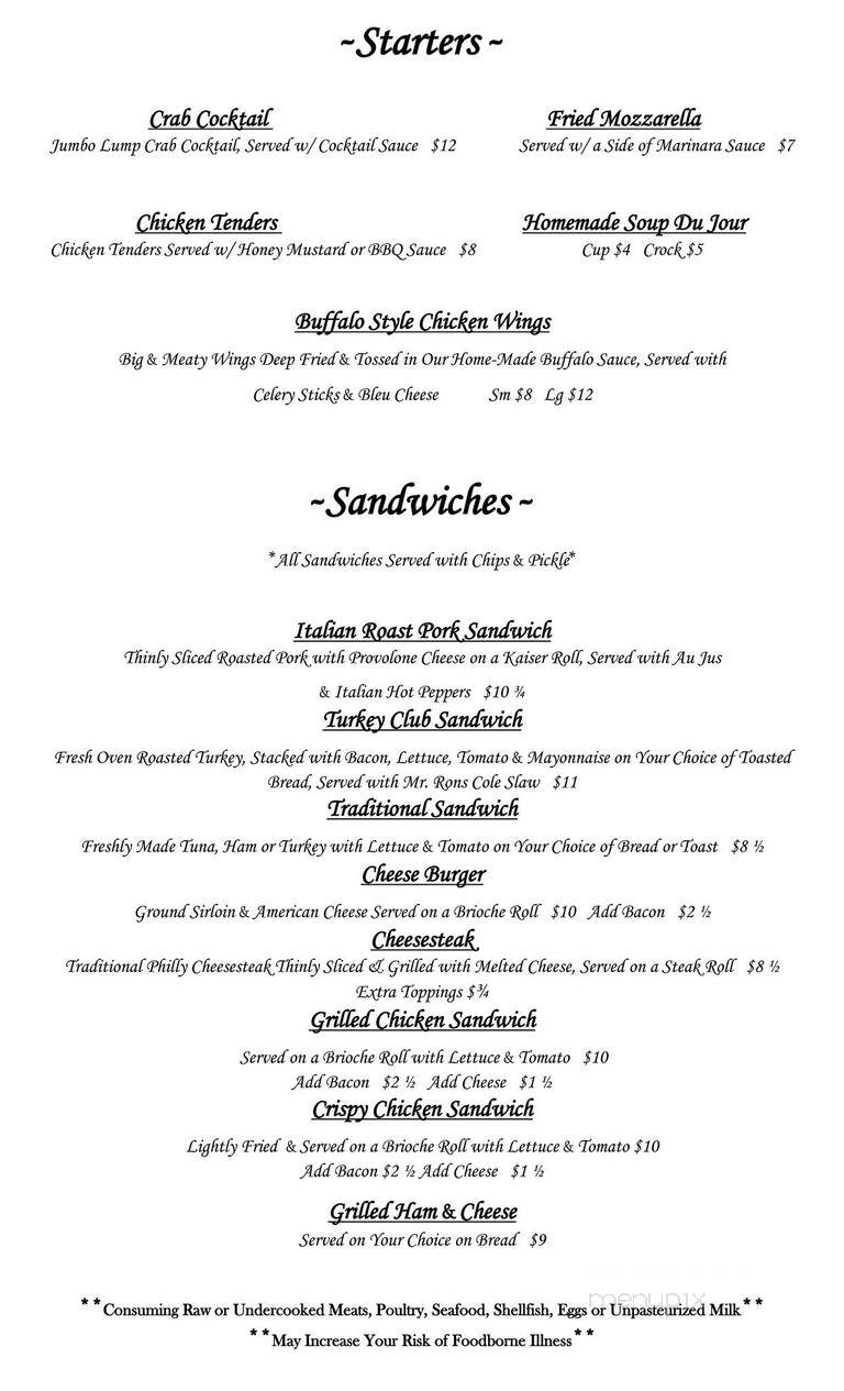 Westover Golf Club - Eagleville, PA menu_pic