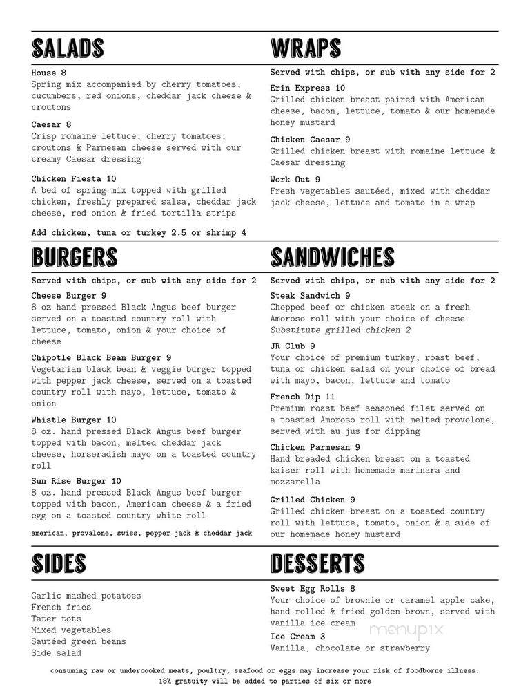 Wet Whistle Bar & Grill - Jenkintown, PA menu_pic