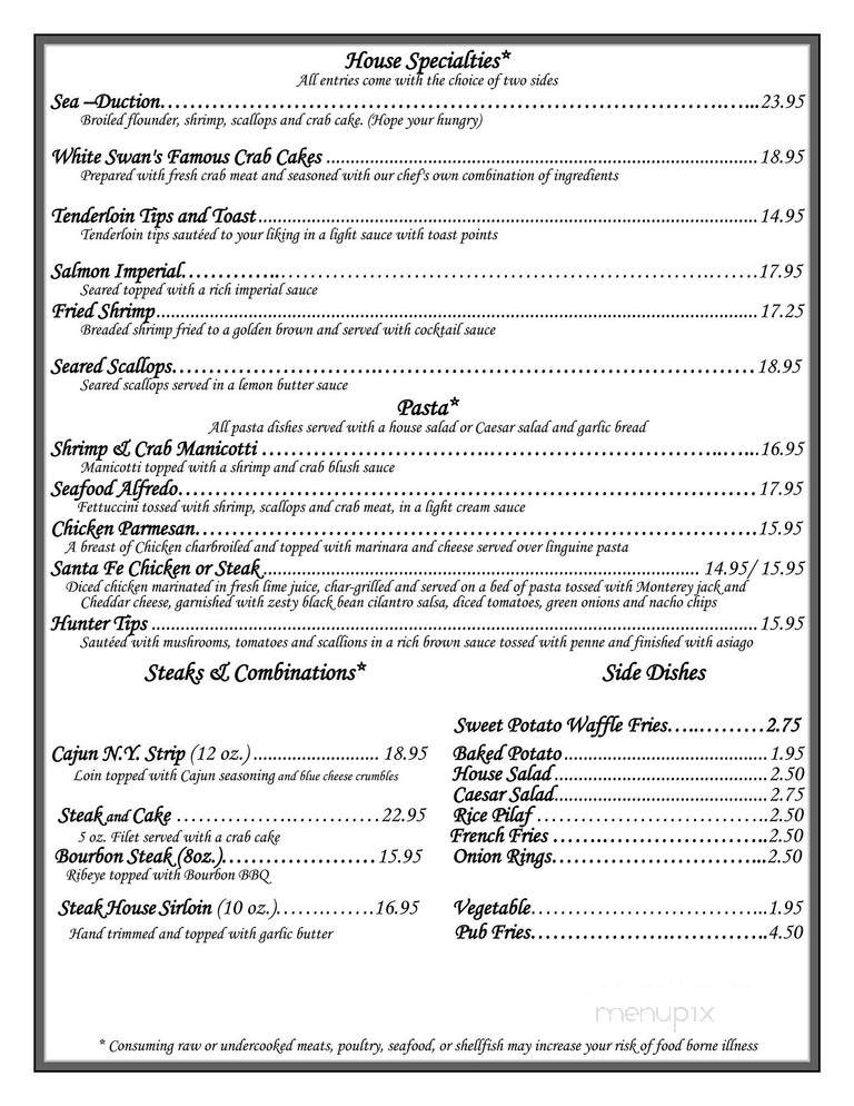 White Swan Restaurant - Lititz, PA menu_pic