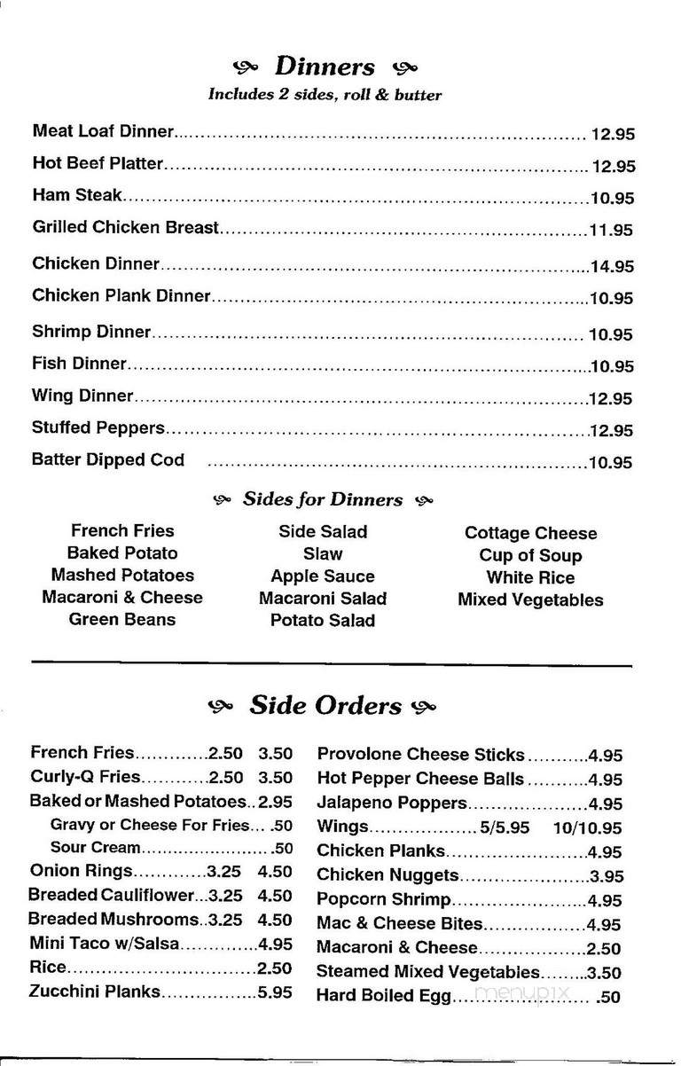 Wiencek's Dairy Bar - Washington, PA menu_pic