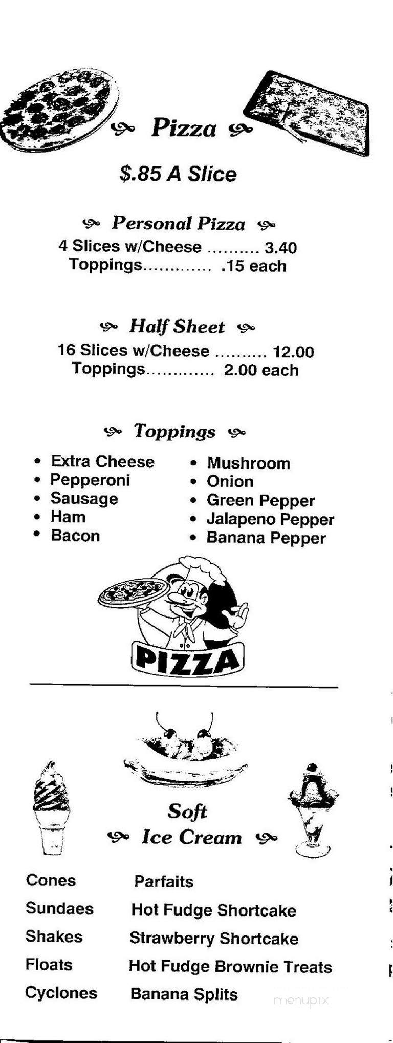 Wiencek's Dairy Bar - Washington, PA menu_pic