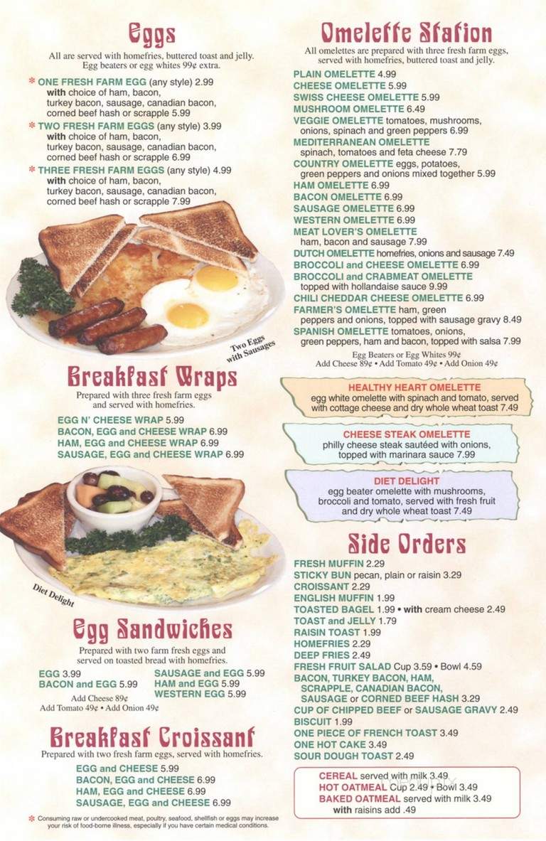 Willow Street Diner - Willow Street, PA menu_pic