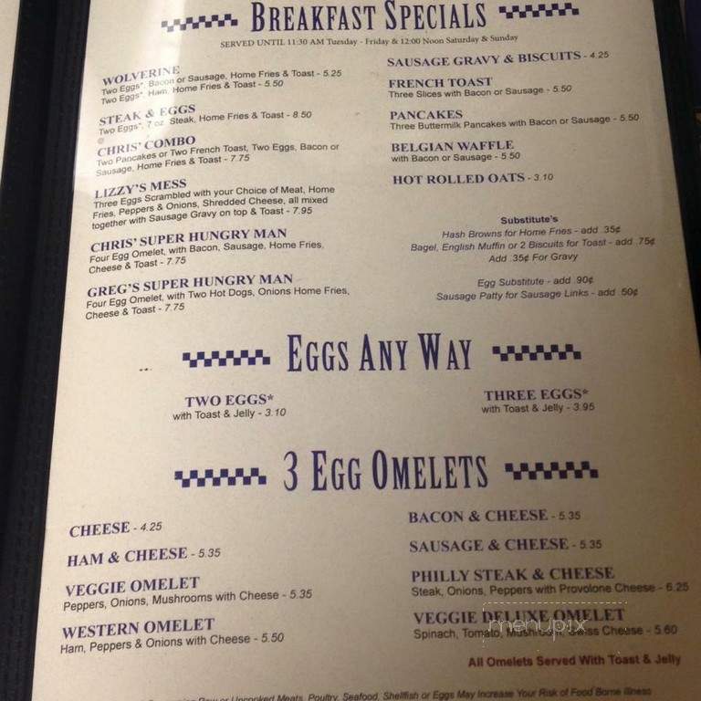 Wolverine - Ellwood City, PA menu_pic