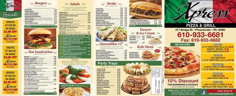 Xpress Pizza & Grill - Phoenixville, PA menu_pic