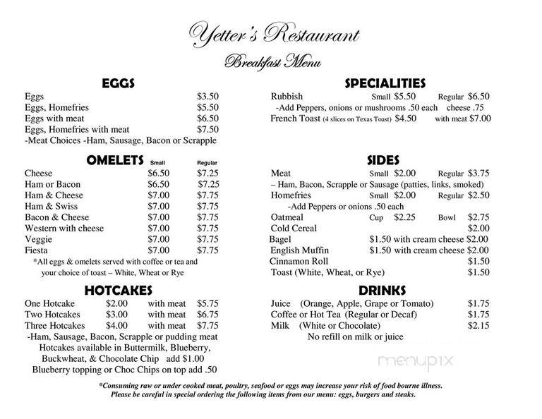 Yetter's Restaurant - McVeytown, PA