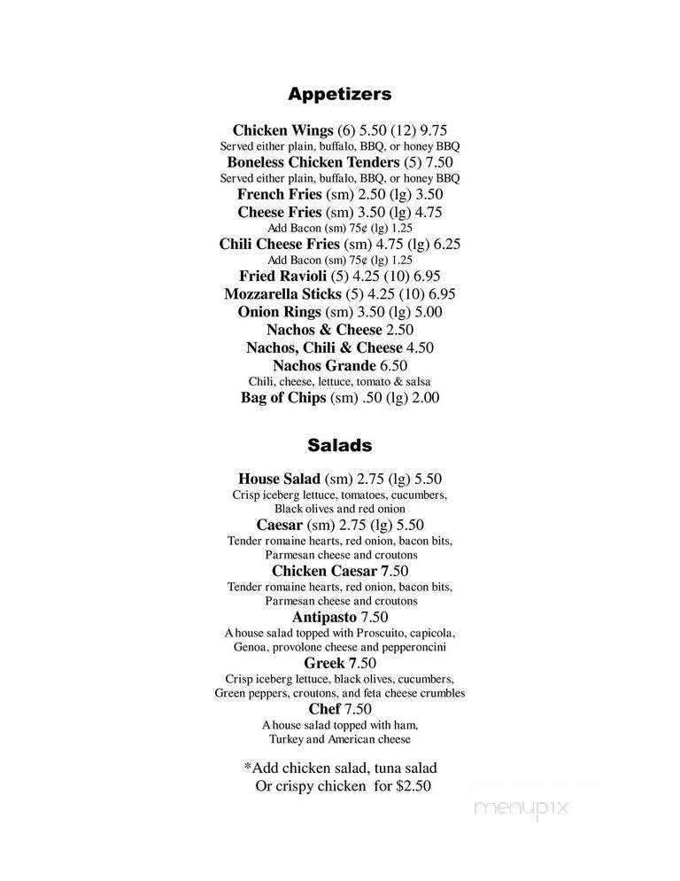 Chepachet Deli - Chepachet, RI menu_pic