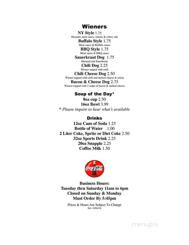 Chepachet Deli - Chepachet, RI menu_pic