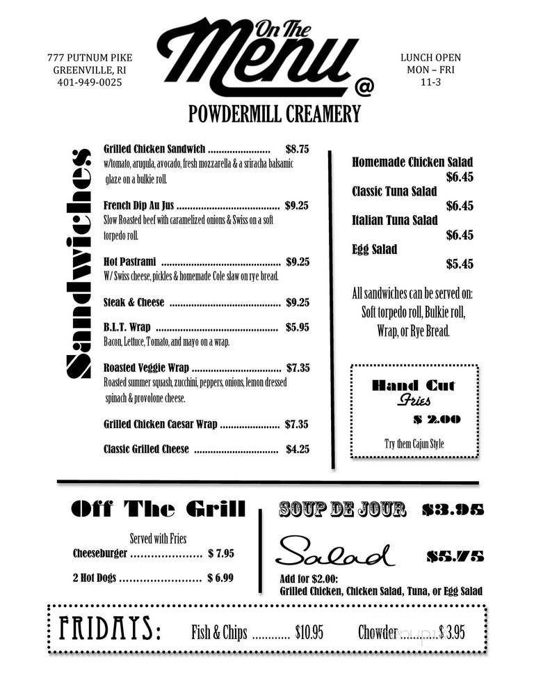 Powder Mill Creamery & Coffee - Greenville, RI