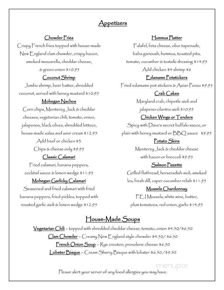 Mohegan Cafe - Block Island, RI menu_pic