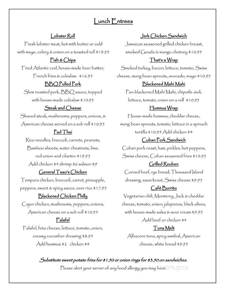 Mohegan Cafe - Block Island, RI menu_pic