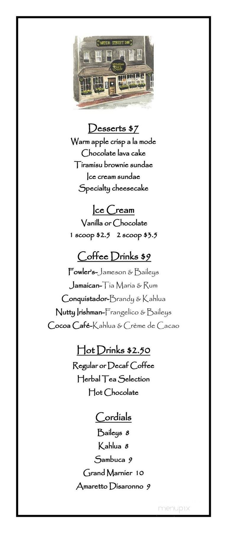 Mohegan Cafe - Block Island, RI menu_pic
