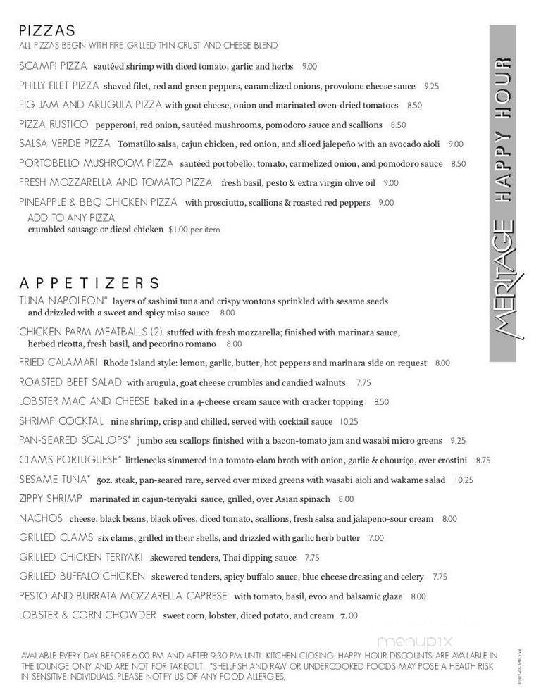 Meritage Restaurant - East Greenwich, RI menu_pic