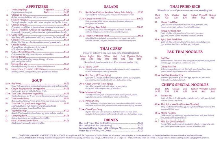 Thai Orchids - Cranston, RI menu_pic