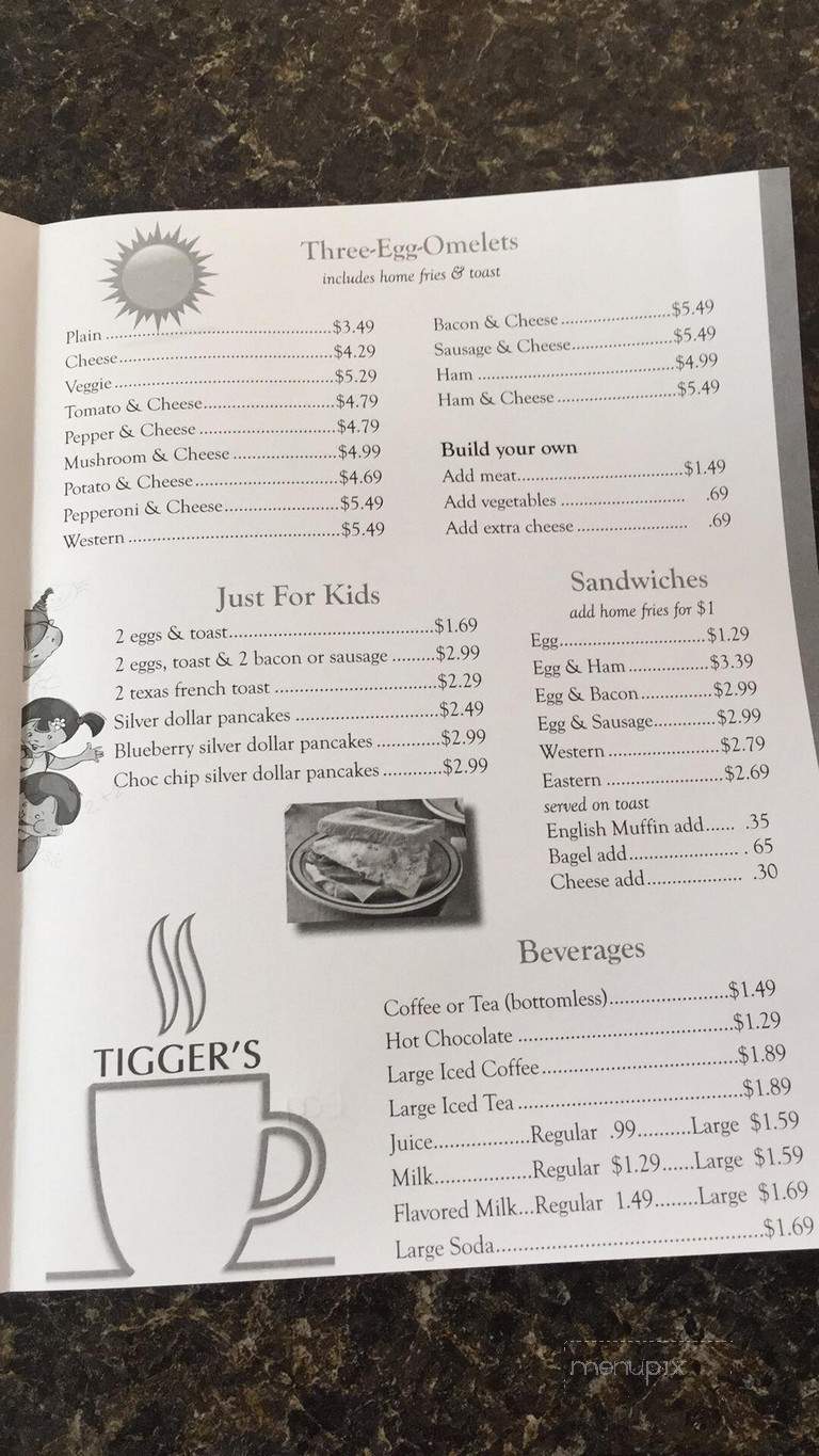 Tigger's Restaurant - Pawtucket, RI menu_pic