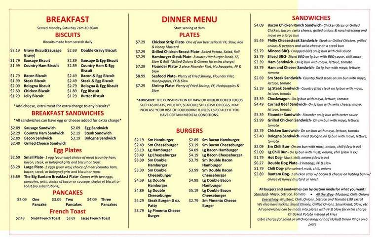 Bantam Chef - Union, SC menu_pic