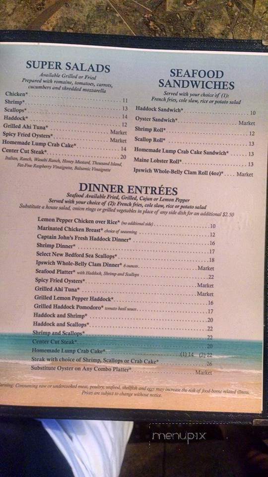 Captain Johns Seafood Grille - Pawleys Island, SC menu_pic