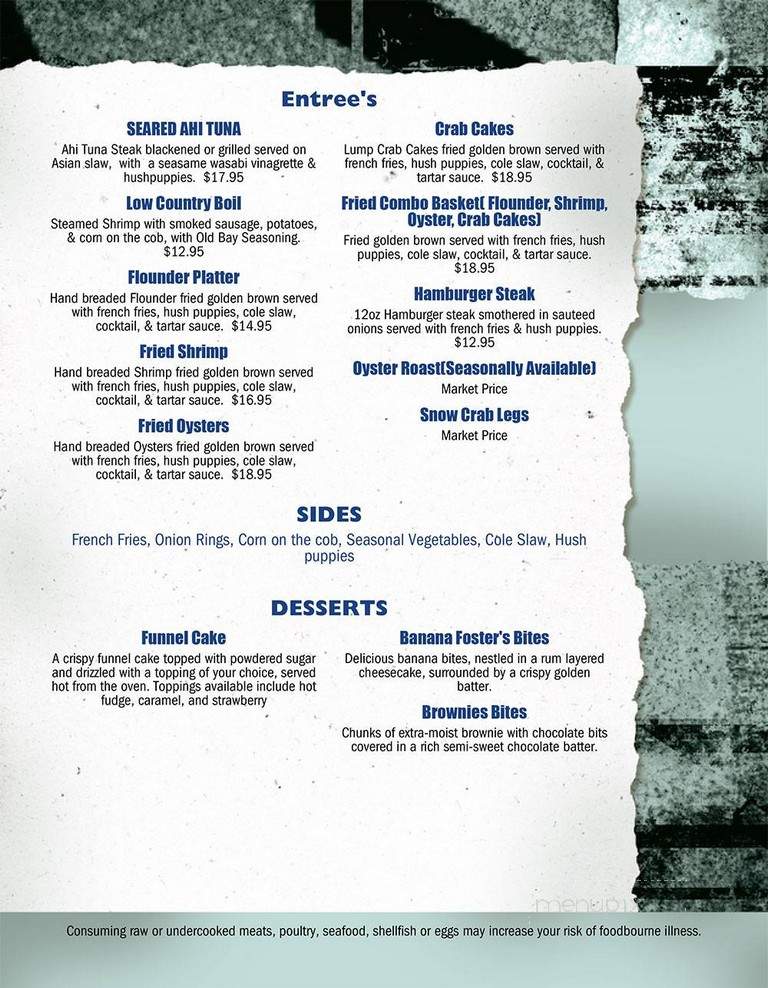 Captain Juel's Hurricane - Little River, SC menu_pic