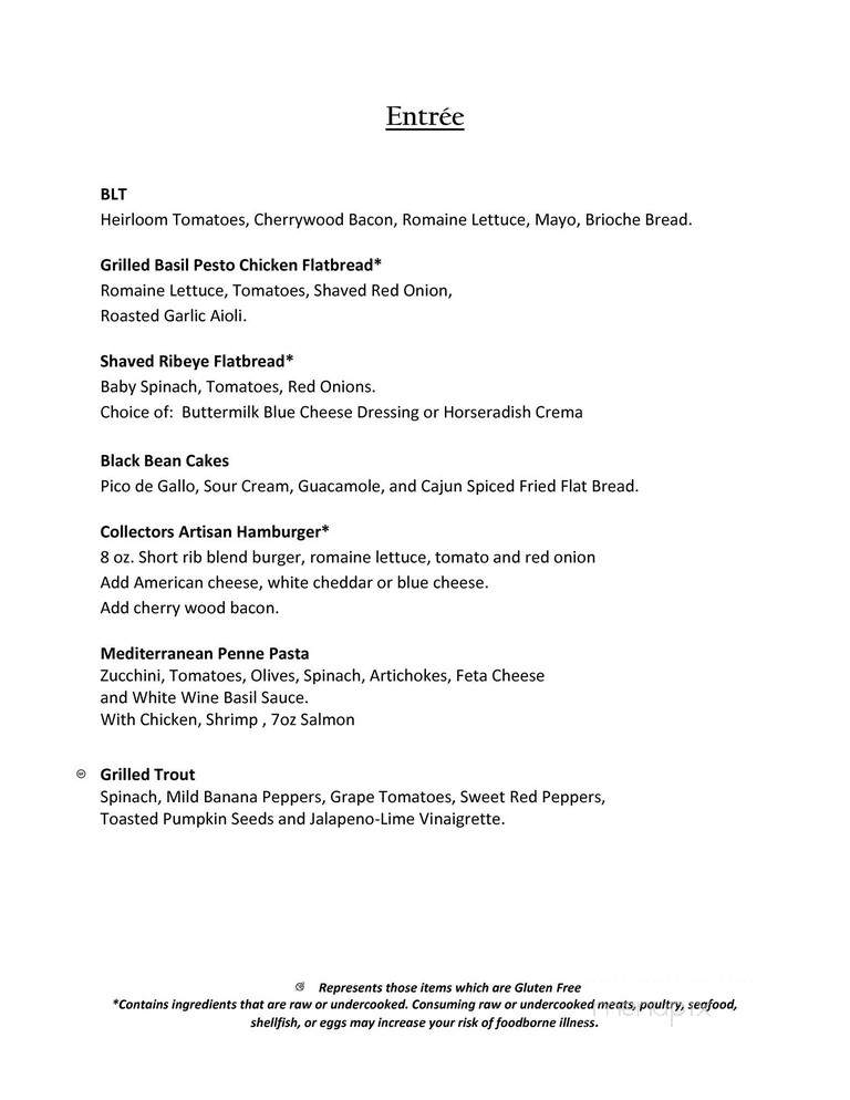 Collectors Cafe & Gallery - Myrtle Beach, SC menu_pic
