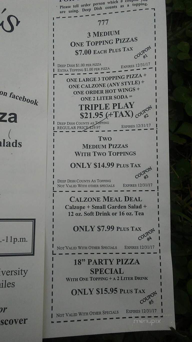 Columbo's Pizza - Clemson, SC menu_pic