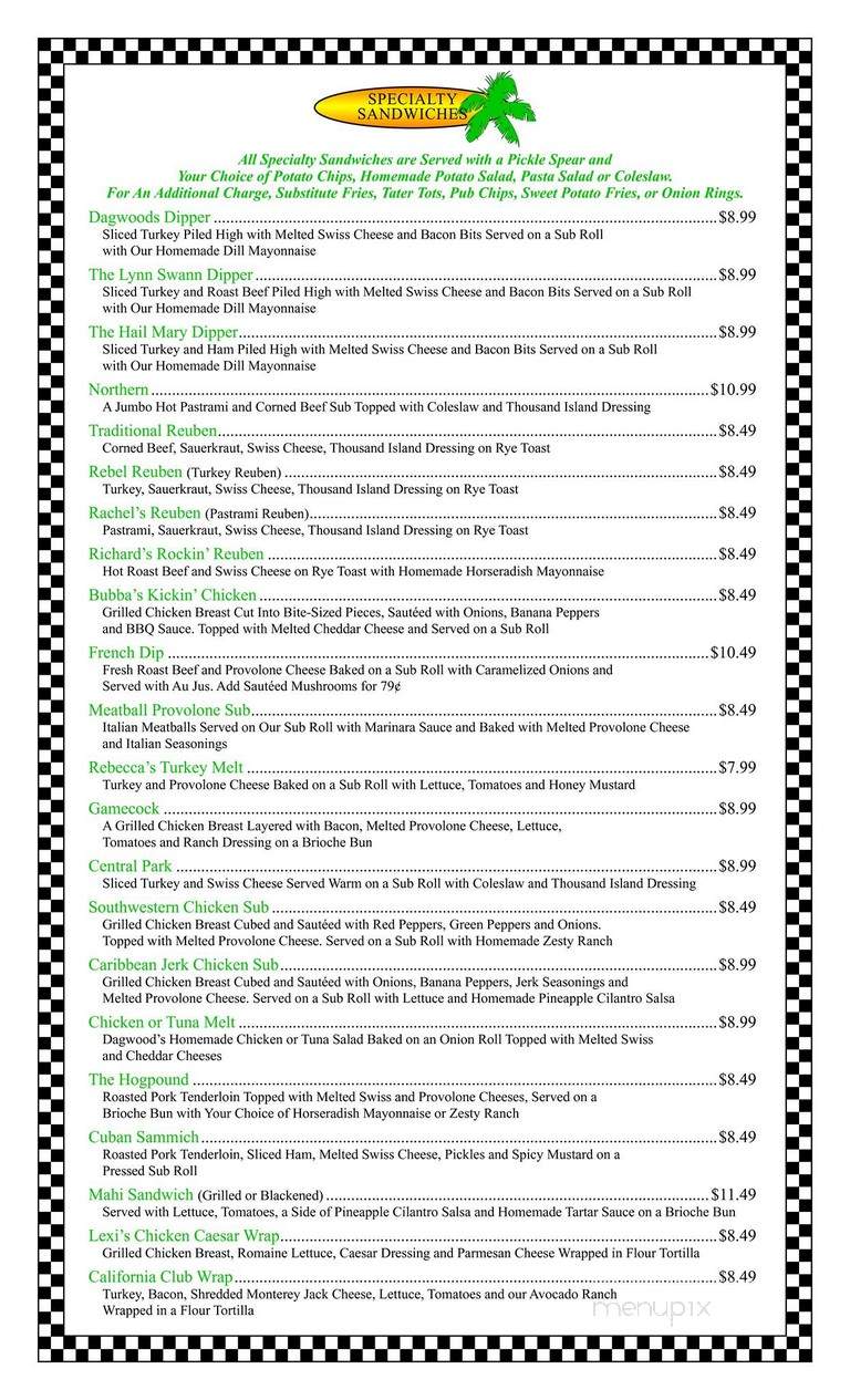 Dagwoods - Myrtle Beach, SC menu_pic