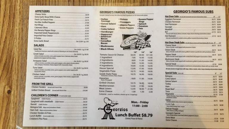 Georgio's II Famous Pizza - Shaw AFB, SC menu_pic